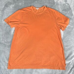 James Perse Crewneck T Shirt Mens Size 3 (Slim L) Washed Orange Made In USA